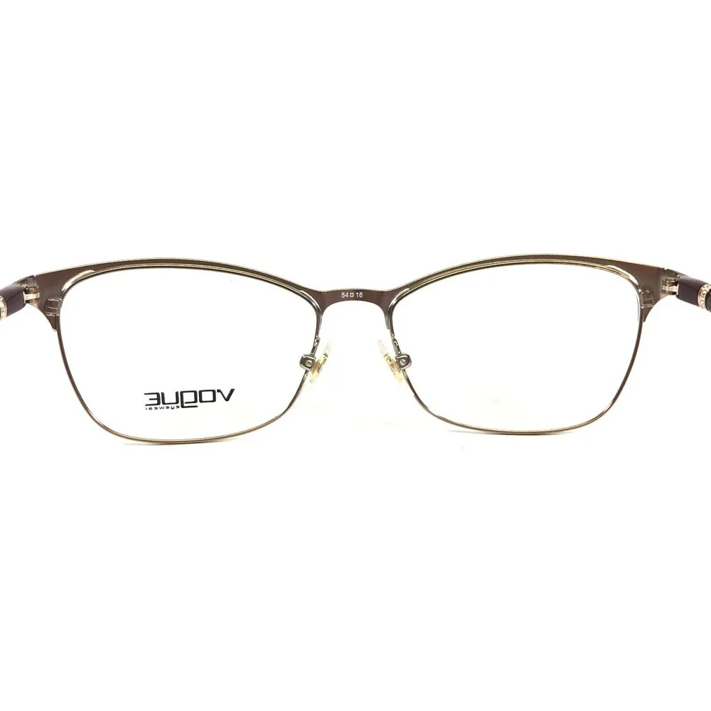 Vogue Eyeglasses Frames VO3987-B 5060 Burgundy Red Gold Crystals 54-16-135